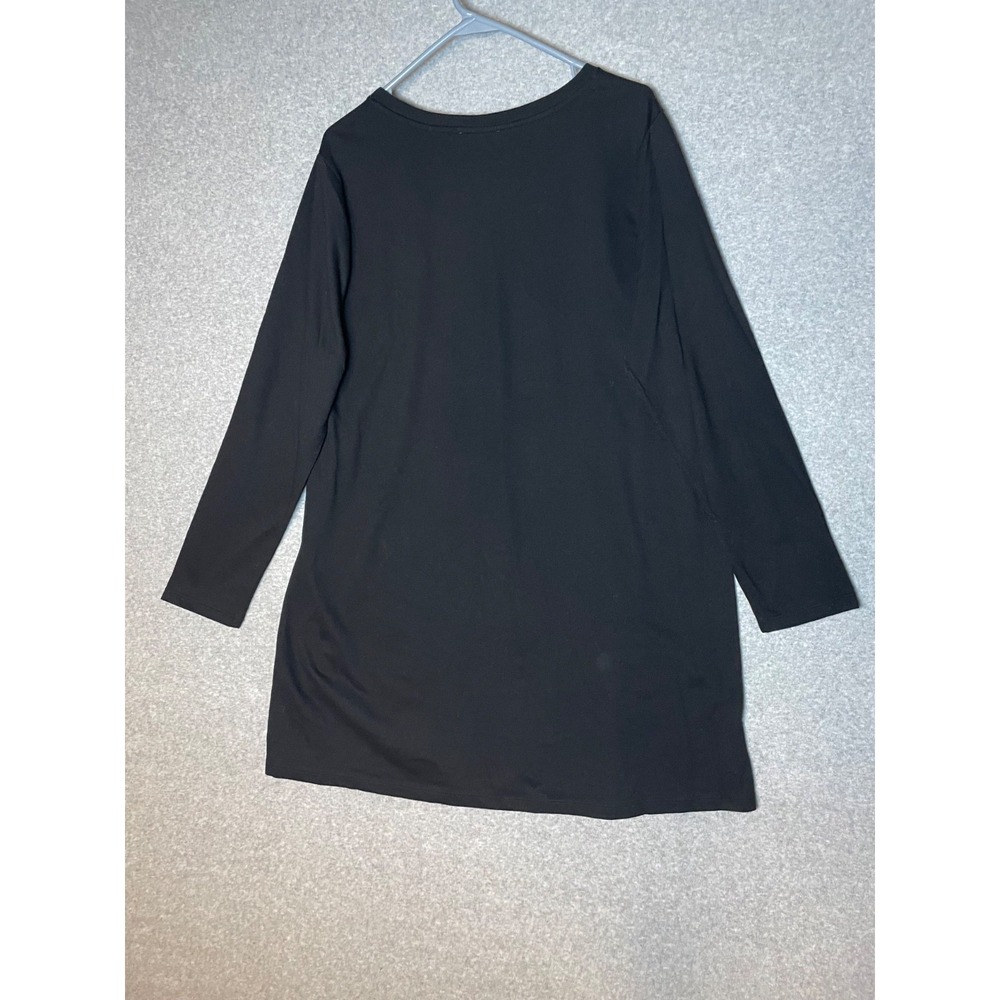 Umgee Tunic Dress Womens XL Floral Embroidered Soft Cozy A Line‎ Black - Picture 3 of 9